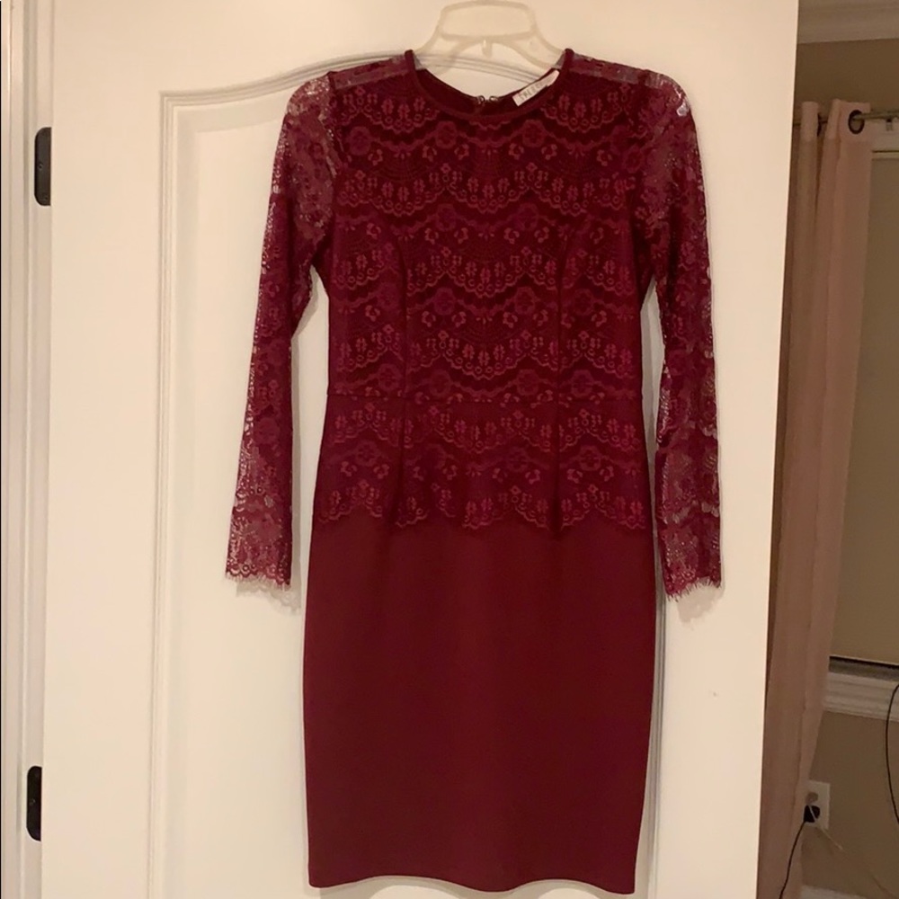 Maroon One-piece Dress